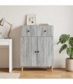 vidaXL Sideboard Grey Sonoma 66 x 34.5 x 90 cm Engineered Wood — V0672158163