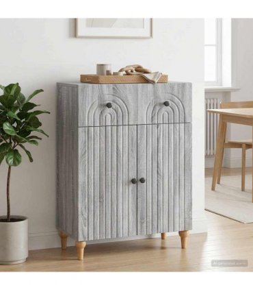 vidaXL Sideboard Grey Sonoma 66 x 34.5 x 90 cm Engineered Wood — V0672158163