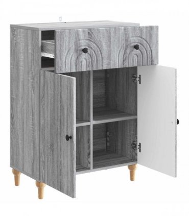 vidaXL Sideboard Grey Sonoma 66 x 34.5 x 90 cm Engineered Wood — V0672158163