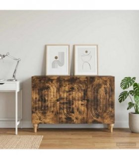 vidaXL TV Cabinet Smoked Oak 89 x 34.5 x 60 cm Engineered Wood
