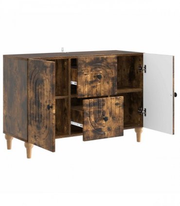 vidaXL TV Cabinet Smoked Oak 89 x 34.5 x 60 cm Engineered Wood