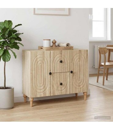 vidaXL TV Cabinet Sonoma Oak 89 x 34.5 x 60 cm Engineered Wood