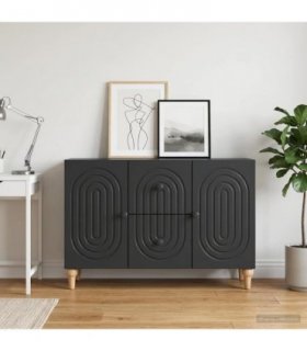vidaXL TV Cabinet with Drawer Black 89 x 34.5 x 60 cm Engineered Wood