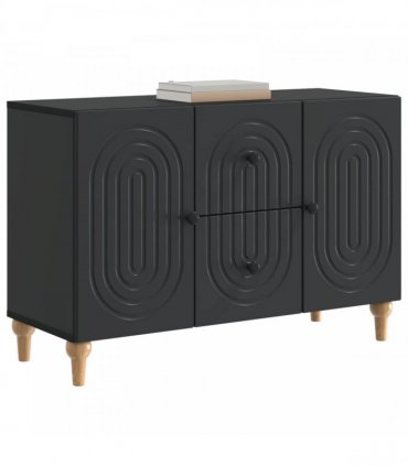 vidaXL TV Cabinet with Drawer Black 89 x 34.5 x 60 cm Engineered Wood