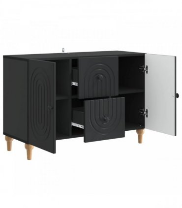 vidaXL TV Cabinet with Drawer Black 89 x 34.5 x 60 cm Engineered Wood