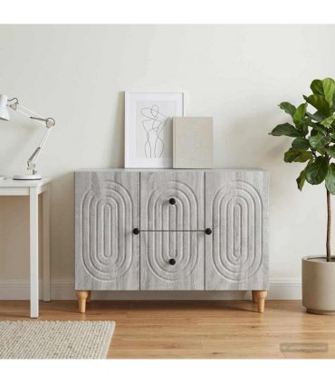 vidaXL TV Cabinet Grey Sonoma 89 x 34.5 x 60 cm Engineered Wood