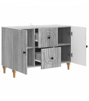 vidaXL TV Cabinet Grey Sonoma 89 x 34.5 x 60 cm Engineered Wood
