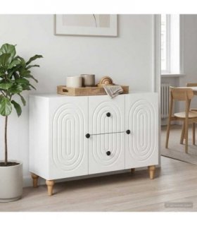 vidaXL TV Cabinet High Gloss White 89 x 34.5 x 60 cm Engineered Wood