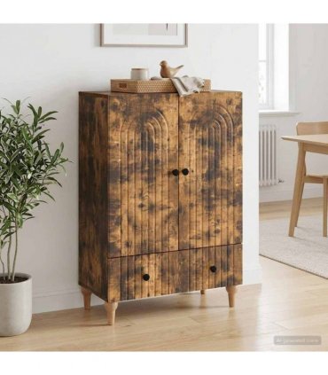vidaXL Sideboard Smoked Oak 66 x 34.5 x 95 cm Engineered Wood — V0672158171