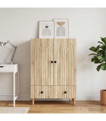 vidaXL Sideboard Sonoma Oak 66 x 34.5 x 95 cm Engineered Wood — V0672158172