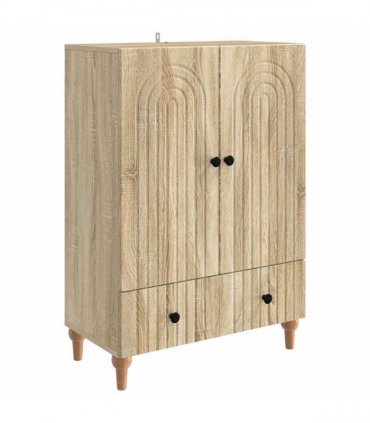 vidaXL Sideboard Sonoma Oak 66 x 34.5 x 95 cm Engineered Wood — V0672158172