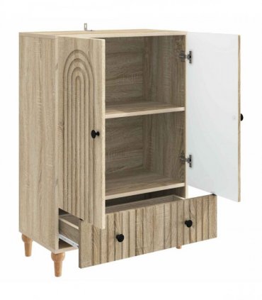 vidaXL Sideboard Sonoma Oak 66 x 34.5 x 95 cm Engineered Wood — V0672158172