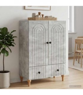 vidaXL Sideboard Concrete Grey 66 x 34.5 x 95 cm Engineered Wood — V0672158173