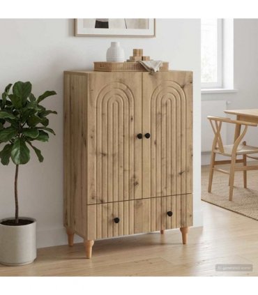 vidaXL Sideboard Artisan Oak 66 x 34.5 x 95 cm Engineered Wood — V0672158174