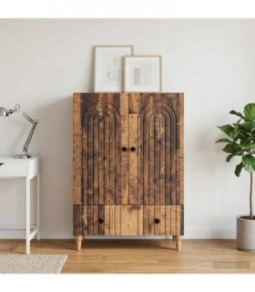 vidaXL Sideboard Old Wood 66 x 34.5 x 95 cm Engineered Wood — V0672158175