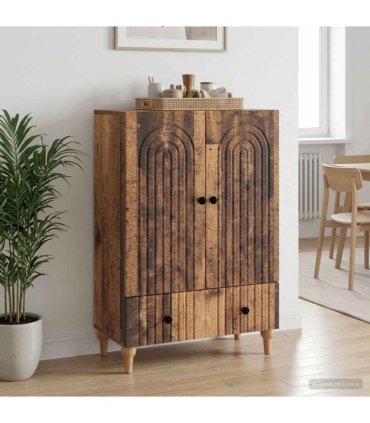 vidaXL Sideboard Old Wood 66 x 34.5 x 95 cm Engineered Wood — V0672158175