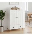 vidaXL Sideboard High Gloss White 66 x 34.5 x 95 cm Engineered Wood — V0672158176