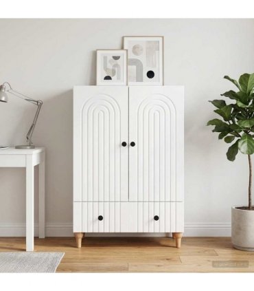 vidaXL Sideboard High Gloss White 66 x 34.5 x 95 cm Engineered Wood — V0672158176