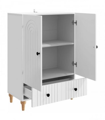vidaXL Sideboard High Gloss White 66 x 34.5 x 95 cm Engineered Wood — V0672158176