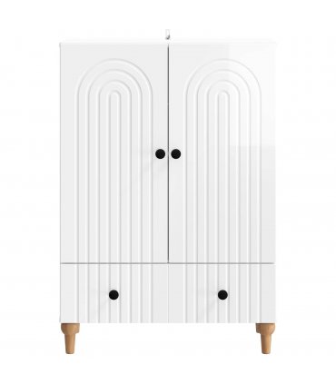 vidaXL Sideboard High Gloss White 66 x 34.5 x 95 cm Engineered Wood — V0672158176