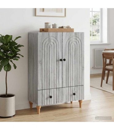 vidaXL Sideboard Grey Sonoma 66 x 34.5 x 95 cm Engineered Wood — V0672158177
