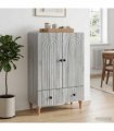 vidaXL Sideboard Grey Sonoma 66 x 34.5 x 95 cm Engineered Wood — V0672158177