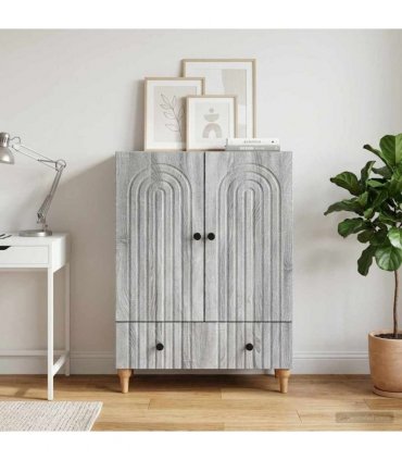 vidaXL Sideboard Grey Sonoma 66 x 34.5 x 95 cm Engineered Wood — V0672158177