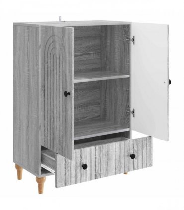vidaXL Sideboard Grey Sonoma 66 x 34.5 x 95 cm Engineered Wood — V0672158177