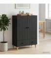vidaXL Sideboard with Drawer Black 66 x 34.5 x 95 cm Engineered Wood — V0672158178