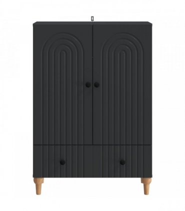 vidaXL Sideboard with Drawer Black 66 x 34.5 x 95 cm Engineered Wood — V0672158178