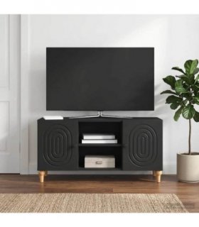 vidaXL TV Cabinet Black 102 x 34.5 x 50 cm Engineered Wood — V0672158187