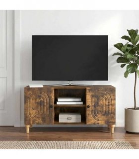 vidaXL TV Cabinet Smoked Oak 102 x 34.5 x 50 cm Engineered Wood — V0672158189