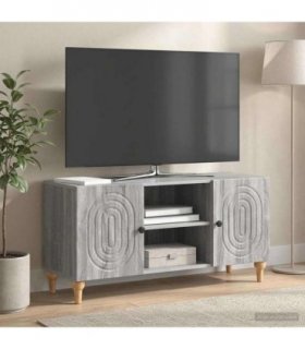 vidaXL TV Cabinet Grey Sonoma 102 x 34.5 x 50 cm Engineered Wood — V0672158192