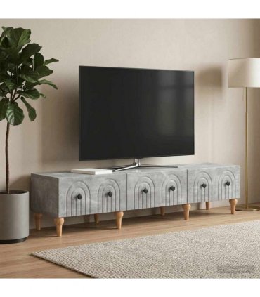 vidaXL TV Cabinet Concrete Grey 147 x 34.5 x 30 cm Engineered Wood — V0672158197