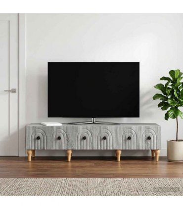 vidaXL TV Cabinet Grey Sonoma 147 x 34.5 x 30 cm Engineered Wood — V0672158198