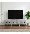vidaXL TV Cabinet Grey Sonoma 147 x 34.5 x 30 cm Engineered Wood — V0672158198