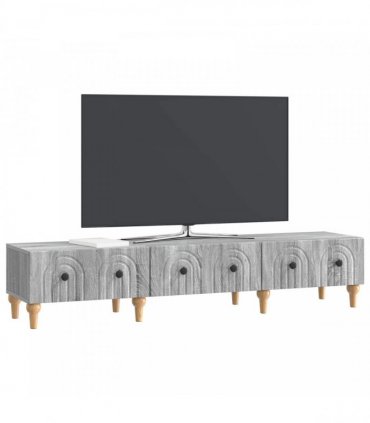 vidaXL TV Cabinet Grey Sonoma 147 x 34.5 x 30 cm Engineered Wood — V0672158198