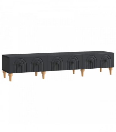 vidaXL TV Cabinet with Drawer Black 147 x 34.5 x 30 cm Engineered Wood — V0672158200
