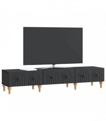 vidaXL TV Cabinet with Drawer Black 147 x 34.5 x 30 cm Engineered Wood — V0672158200