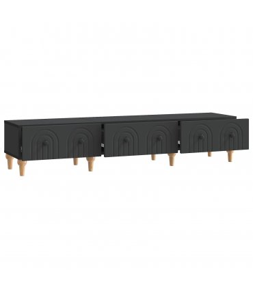 vidaXL TV Cabinet with Drawer Black 147 x 34.5 x 30 cm Engineered Wood — V0672158200