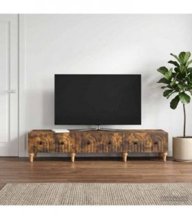 vidaXL TV Cabinet Smoked Oak 147 x 34.5 x 30 cm Engineered Wood — V0672158202