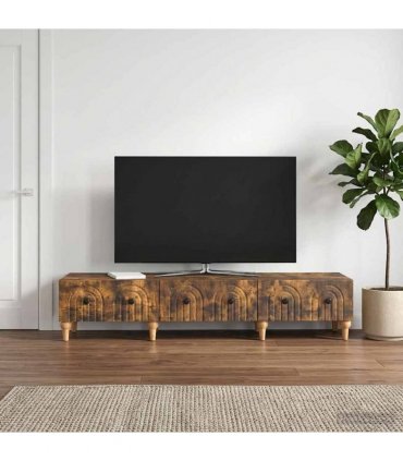 vidaXL TV Cabinet Smoked Oak 147 x 34.5 x 30 cm Engineered Wood — V0672158202