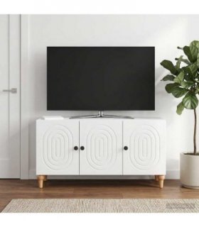 vidaXL TV Cabinet High Gloss White 99 x 34.5 x 50 cm Engineered Wood — V0672158204