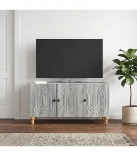 vidaXL TV Cabinet Grey Sonoma 99 x 34.5 x 50 cm Engineered Wood — V0672158205