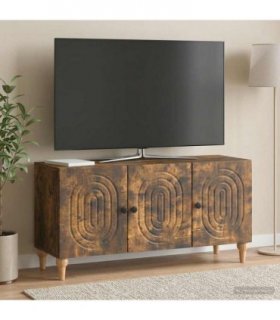 vidaXL TV Cabinet Smoked Oak 99 x 34.5 x 50 cm Engineered Wood — V0672158206