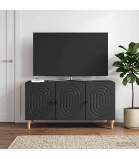 vidaXL TV Cabinet Black 99 x 34.5 x 50 cm Engineered Wood — V0672158209
