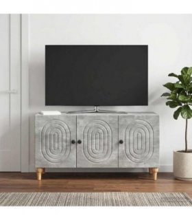 vidaXL TV Cabinet Concrete Grey 99 x 34.5 x 50 cm Engineered Wood — V0672158210