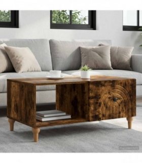 vidaXL Coffee Table Smoked Oak 90 x 50 x 40 cm Engineered Wood — V0672158213