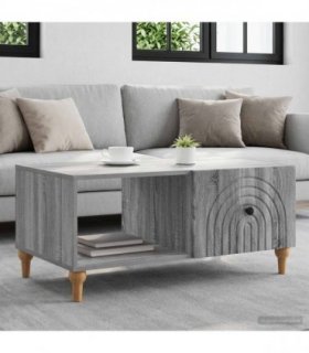 vidaXL Coffee Table Grey Sonoma 90 x 50 x 40 cm Engineered Wood — V0672158214