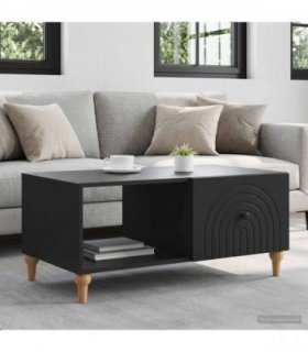 vidaXL Coffee Table Black 90 x 50 x 40 cm Engineered Wood — V0672158215